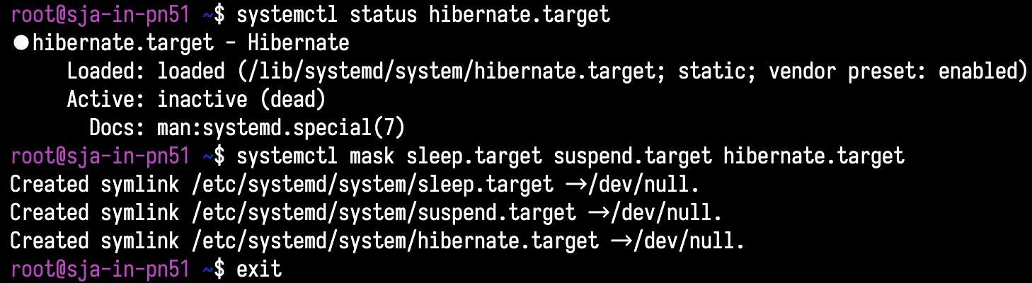 PN51 Ubuntu Disable Auto Hibernate
