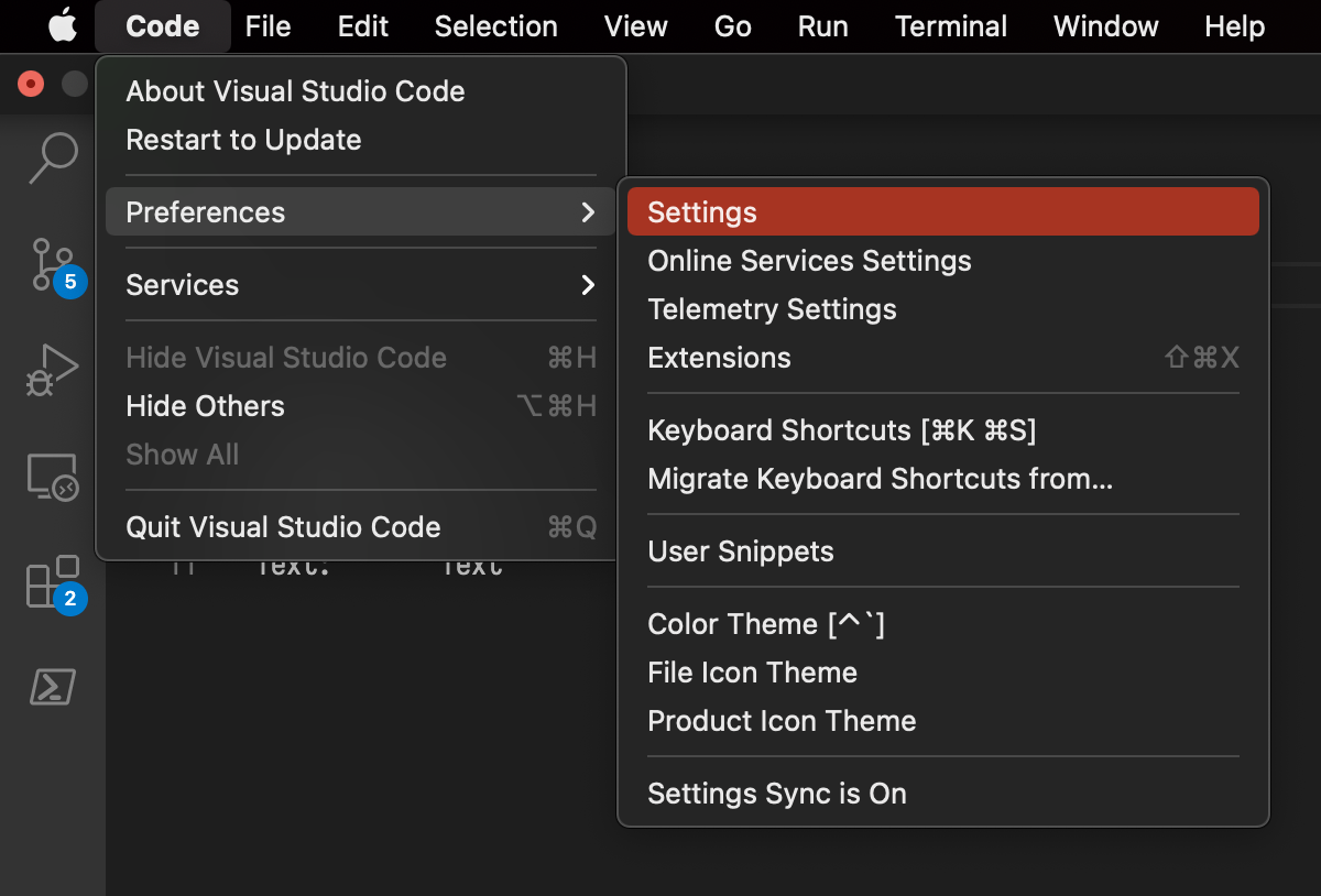 VS Code Settings macOS